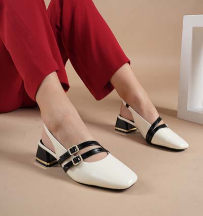 LUXE BELLE Women Heels Ivory � Buckle Bow Heels